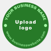 Business Website op Green Round Sticker (Voorkant)