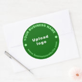 Business Website op Green Round Sticker (Envelop)