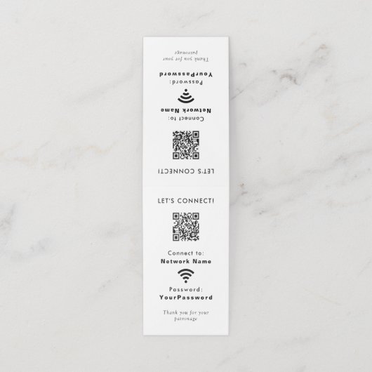 Business Website Wifi Connection Password QR Code Klantenkaartje (Buitenkant ongevouwen)