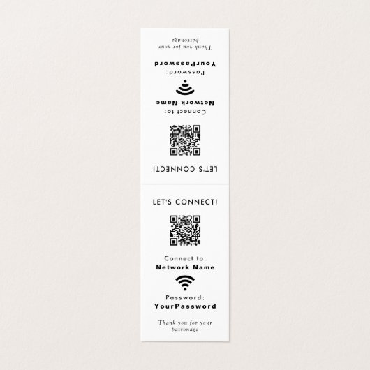 Business Website Wifi Connection Password QR Code Visitekaartje (Buitenkant ongevouwen)