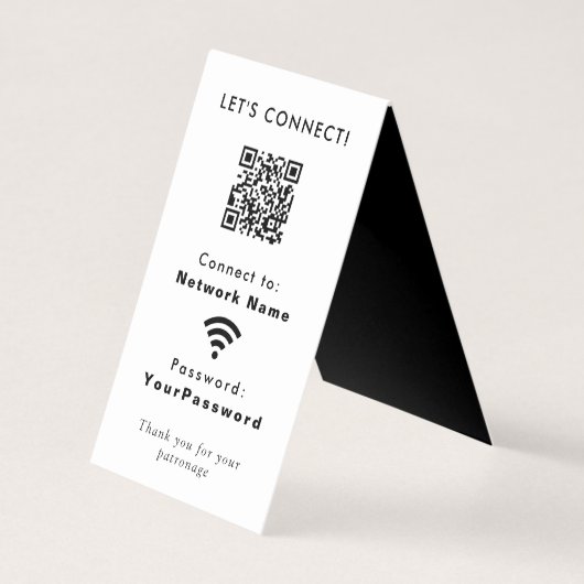 Business Website Wifi Connection Password QR Code Visitekaartje (Voorkant)