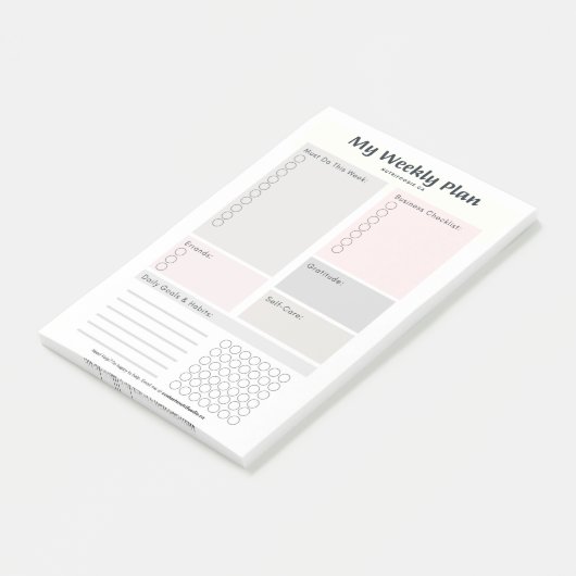 Business Weekly Goal & Habit Tracker Post-it® Notes (Schuin)