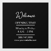 Business Welcome & Open Hours Cling Raamsticker (Vel)