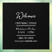 Business Welcome & Open Hours Cling Raamsticker (Vel 3)