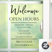 Business Welkom en Open Hours Website Venster Raamsticker (Huis)