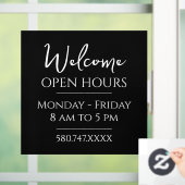 Business Welkomsttijden Alleen de basis Raamsticker (Huis)