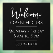 Business Welkomsttijden Alleen de basis Raamsticker (Vel 3)