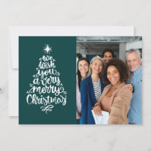 Business wenst u een vrolijke kerst groene foto