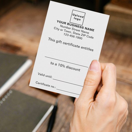 Business White Cadeaubon Informatiekaartje