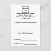Business White Cadeaubon Informatiekaartje (Voorkant)