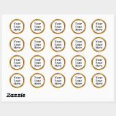 Business White Dark Red en Gold Your Logo hier Ronde Sticker (Vel)