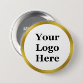 Business White en Gold Sjabloon Uw Logo hier Ronde Button 7,6 Cm (Voorkant /achterkant)