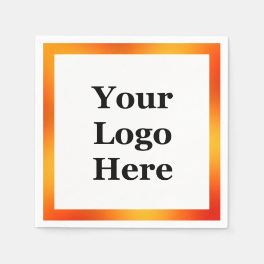 Business White en Oranje gradiënt Uw Logo hier Servet (Voorkant)