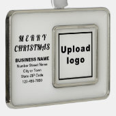 Business White Framed Rectangle kerstversiering Verzilverd Omlijst Ornament (Rechts)