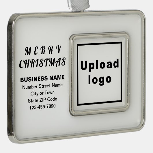 Business White Framed Rectangle kerstversiering Verzilverd Omlijst Ornament (Rechts)
