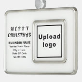 Business White Framed Rectangle kerstversiering Verzilverd Omlijst Ornament (Links)