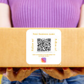 Business white gold qr code cocial media index vierkante sticker