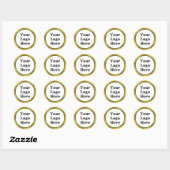 Business White Green en Gold Your Logo Ronde Sticker (Vel)