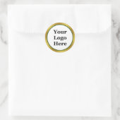 Business White Green en Gold Your Logo Ronde Sticker (Tas)