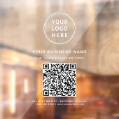Business White Logo QR-code Raamsticker (Vel 2)