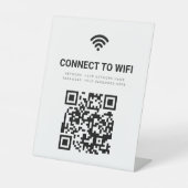 Business Wifi Network QR Code White Modern Reclamebord Met Voetstuk (Voorkant)