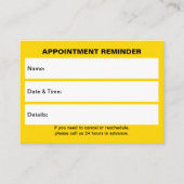 Business Yellow Appointation Card Afsprakenkaartje (Voorkant)