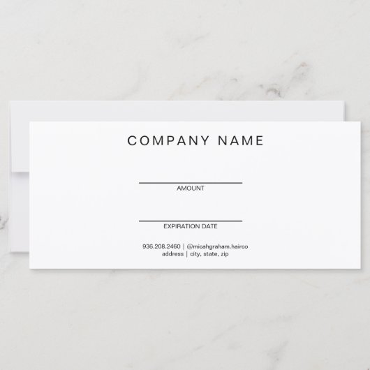 Business Yellow Artistic Gift Certificate (Achterkant)