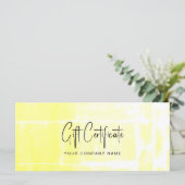 Business Yellow Artistic Gift Certificate (Staand voorkant)