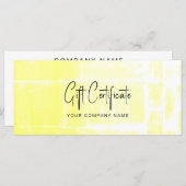 Business Yellow Artistic Gift Certificate (Voorkant / Achterkant)