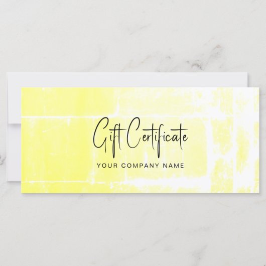 Business Yellow Artistic Gift Certificate (Voorkant)