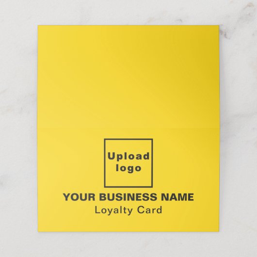 Business Yellow Folded Loyalty Kaart (Buitenkant ongevouwen)