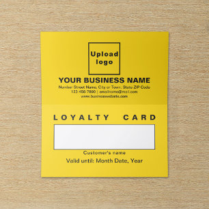 Business Yellow Folded Loyalty Kaart