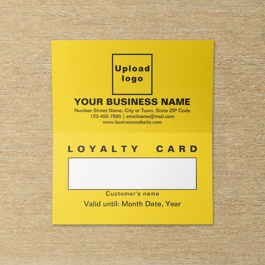 Business Yellow Folded Loyalty Kaart