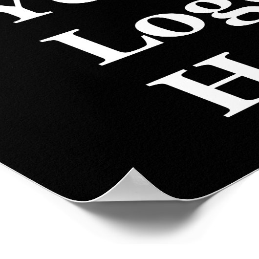 Business Your Logo here Black Sjabloon Poster (Hoek)