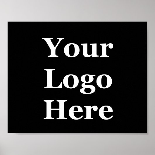 Business Your Logo here Black Sjabloon Poster (Voorkant)