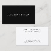 BusinessCard Black en White Elegant Sjabloon Visitekaartje (Voorkant / Achterkant)