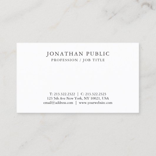 BusinessCard Black en White Elegant Sjabloon Visitekaartje (Achterkant)