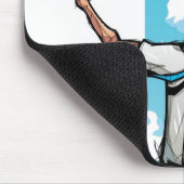 Businessman knielen, pijltje op de achtergrond muismat (Hoek)