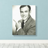 Businessman Pointing Canvas Afdruk (Insitu (Houten vloer))