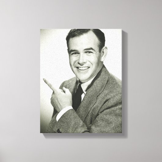 Businessman Pointing Canvas Afdruk (Voorkant)