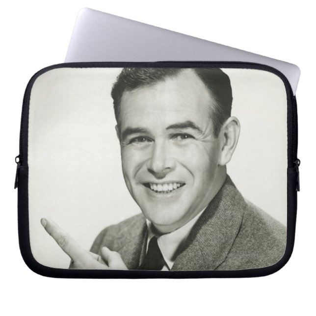 Businessman Pointing Laptop Sleeve (Voorkant)