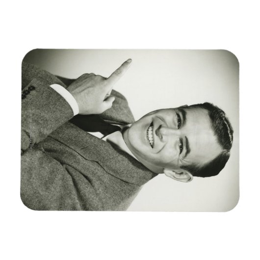 Businessman Pointing Magneet (Horizontaal)