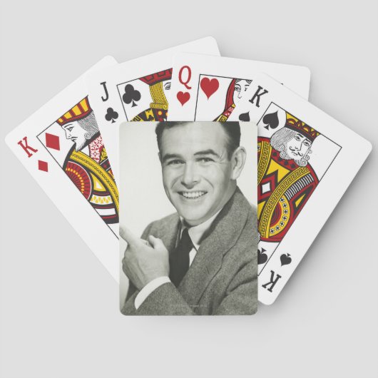 Businessman Pointing Pokerkaarten (Achterkant)