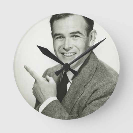 Businessman Pointing Ronde Klok (Voorkant)