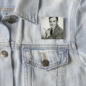 Businessman Pointing Vierkante Button 5,1 Cm (In situ)