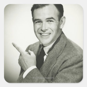 Businessman Pointing Vierkante Sticker