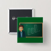 Businessman Presenting Growth Bar Chart Vierkante Button 5,1 Cm (Voorkant /achterkant)