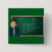 Businessman Presenting Growth Bar Chart Vierkante Button 5,1 Cm (Voorkant)