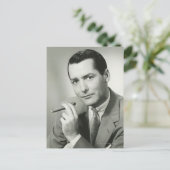 Businessman Smoking Cigar Briefkaart (Staand voorkant)