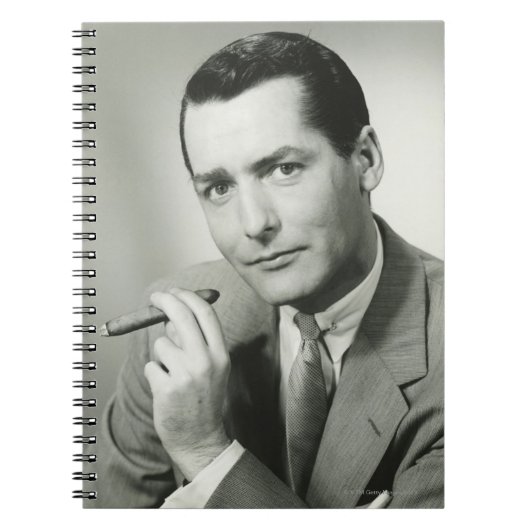 Businessman Smoking Cigar Notitieboek (Voorkant)